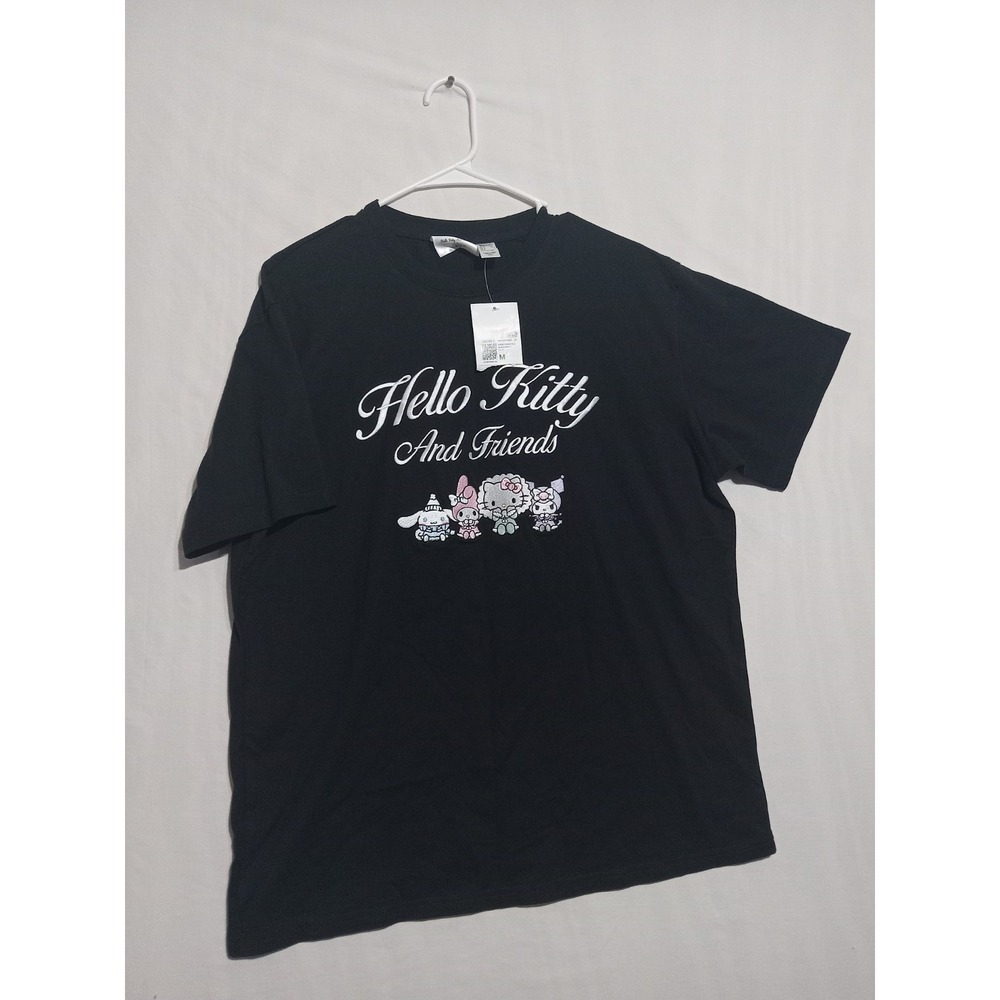 Forever 21 x Hello Kitty Sanrio mens black cotton t-shirt Embroidery Medium